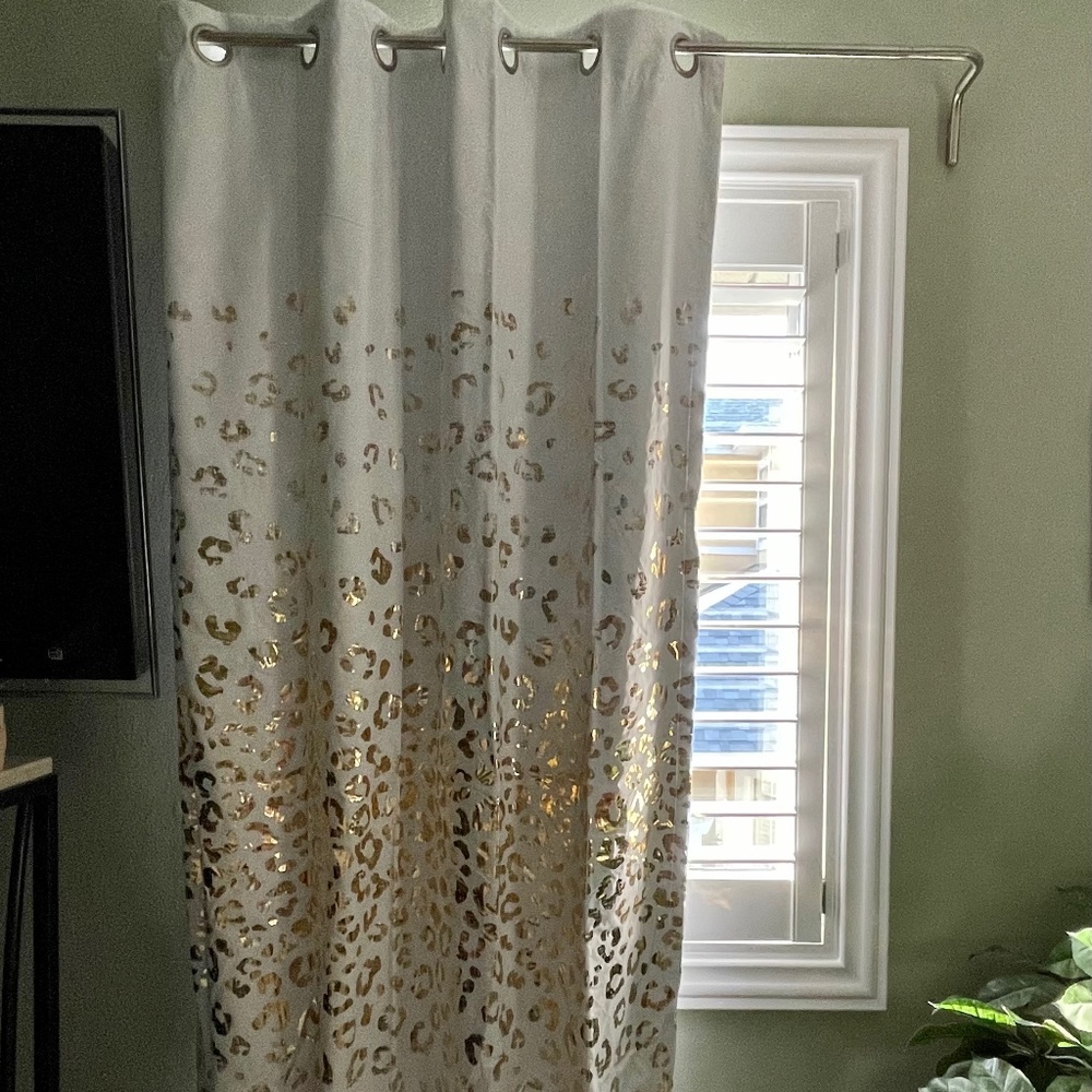 NEW Total Blackout Window Panel Curtain Lillie Metallic Leopard Animal Print